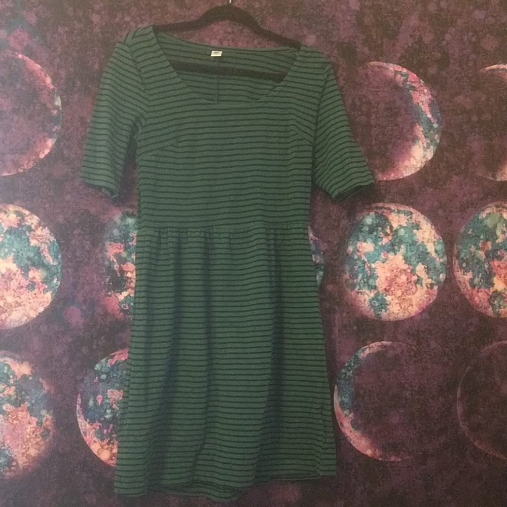 OLD NAVY green striped dress